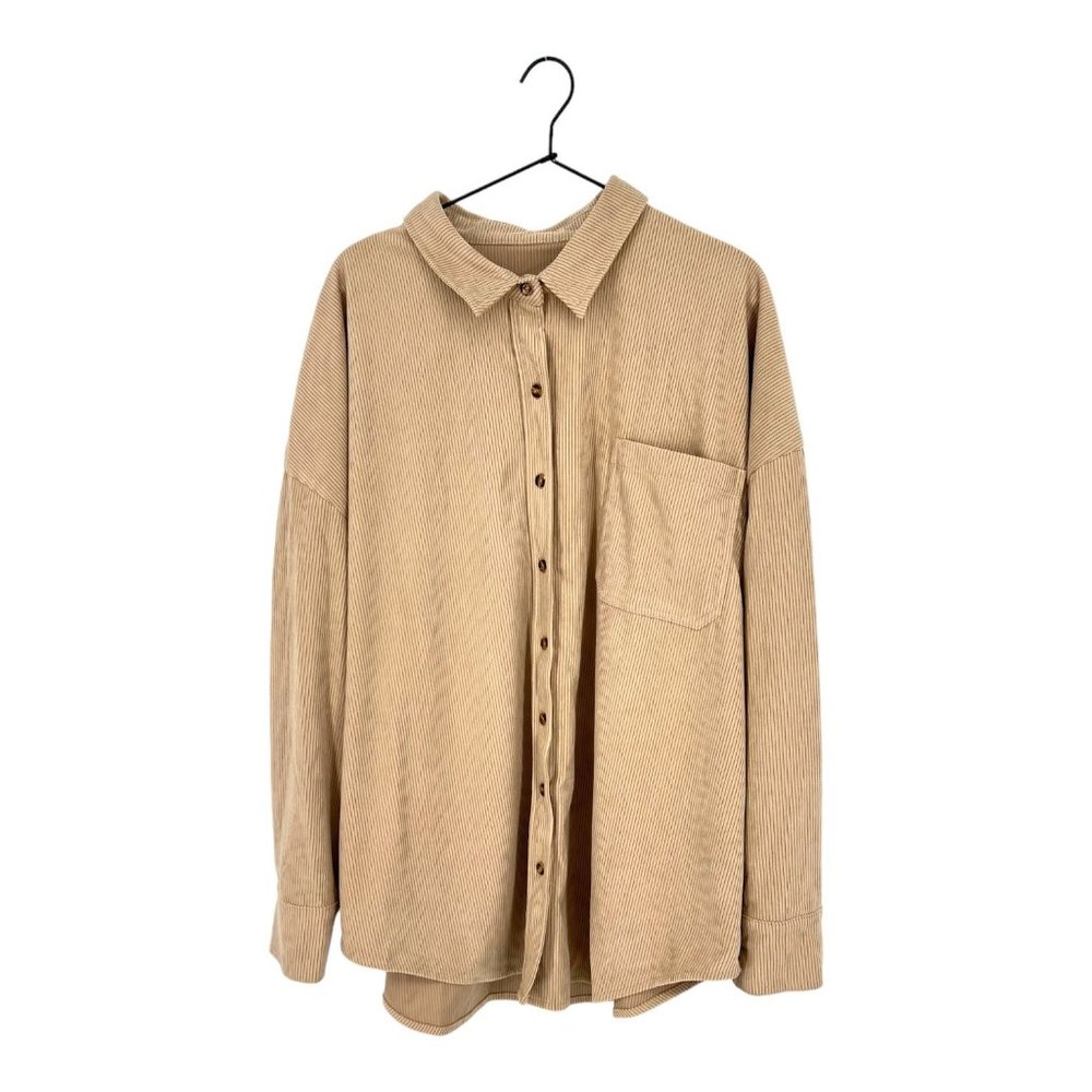 Women Corduroy Button Up Top | 2XL
